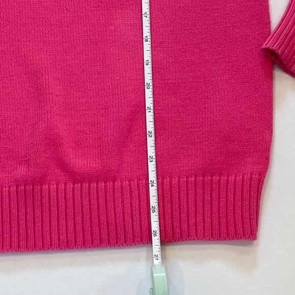 Liz Claiborne Pink Cotton Long Sleeve Turtleneck Sweater Gold Button Neck, L - Picture 8 of 10